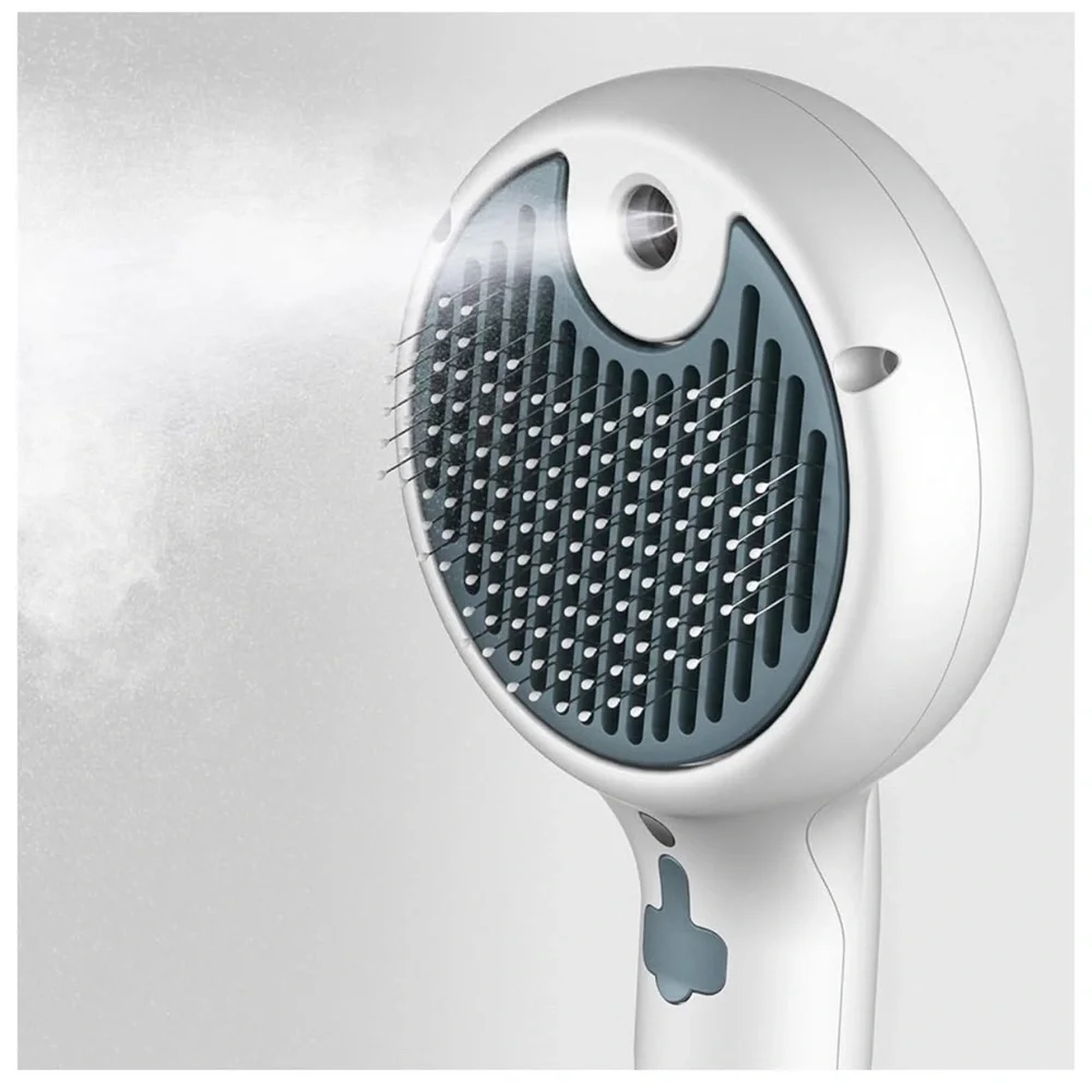 Steam Brush 3-in-1 Grooming Tool with Water Spray, Self-Cleaning Cats and Dogs